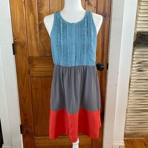 Anthropologie Moulinette Soeurs Multicolor Colorblock Sleeveless dress size 6